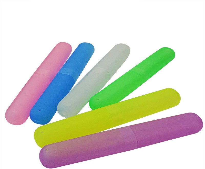 Bskifnn 24PCS Plastic Toothbrush Case Six Colors Portable Dust-proof Toothbrush Cases Toothbrushes Holder for Daily and Travel Use (24) - Image 2